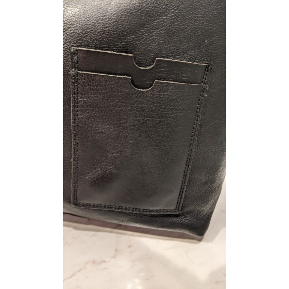 MADEWELL The Transport Satchel Large Black Leather Tote with Front Pockets - Picture 10 of 16